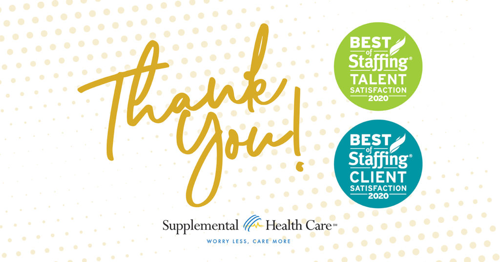 Banner: Supplemental Health Care "best of staffing" award