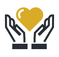 icon of hands holding a heart