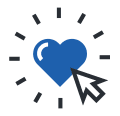 icon of a heart with a mouse cursor pointing to it