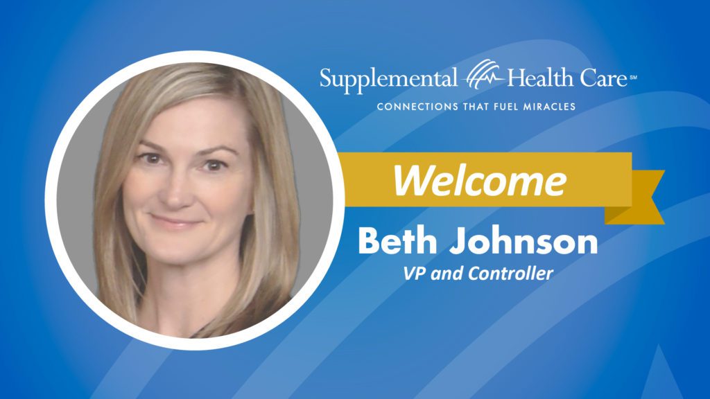 Welcome Beth Johnson as VP and controller of Supplemental Health Care