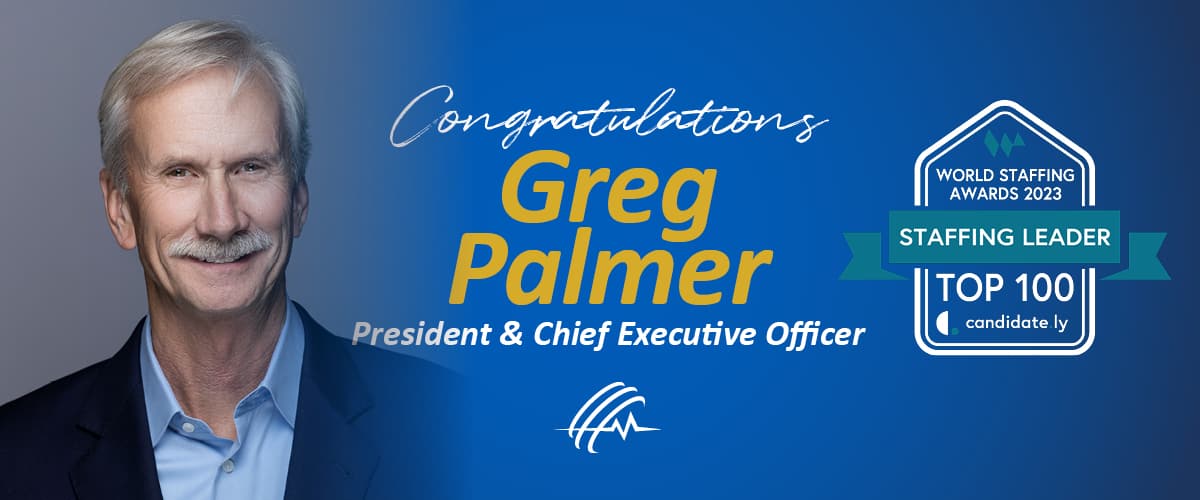 Banner: Supplemental Health Care CEO, Greg Palmer, Named Top 100 Staffing Leaders to Watch in 2023