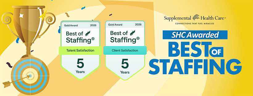 ClearlyRated 2026 Best of Staffing Client and Talent awards for Supplemental Health Care (SHC) healthcare and school staffing