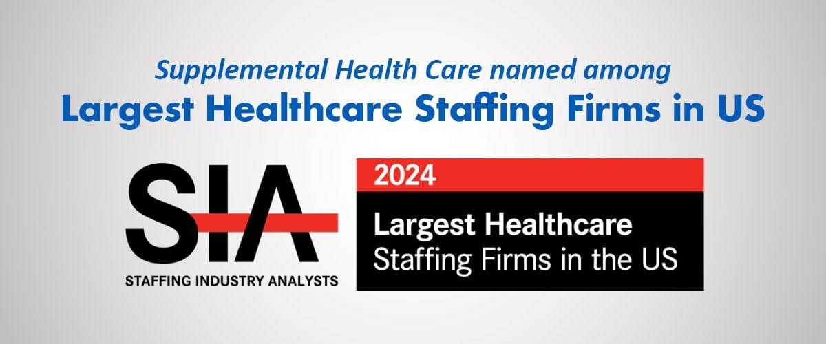 Announcement that Supplemental Health Care was recognized as one of the largest healthcare staffing firms in the US in 2024 by Staffing Industry Analysts